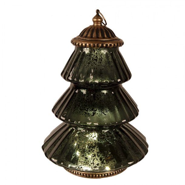 Clayre &Eef, LED juletr� i gr�n glas