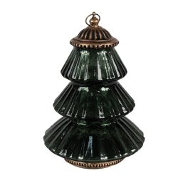 Clayre &Eef, LED juletr� i gr�n glas