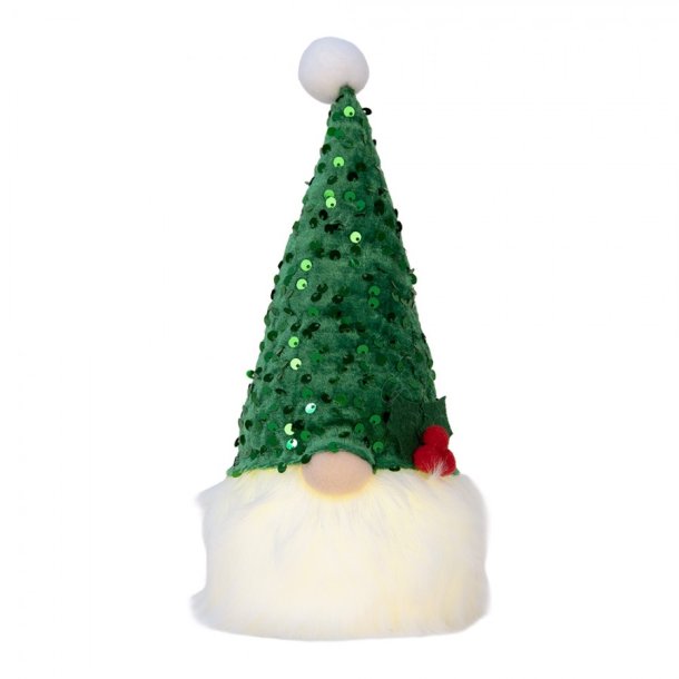 Nisse med hue og LED. grn
