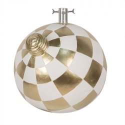 Juletrsfod, julekugle hvid/guld