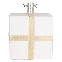 Juletrsfod, hvid pakke med guldsljfe