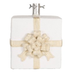 Juletrsfod, hvid pakke med guldsljfe