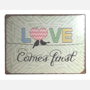 Metal skilt, love