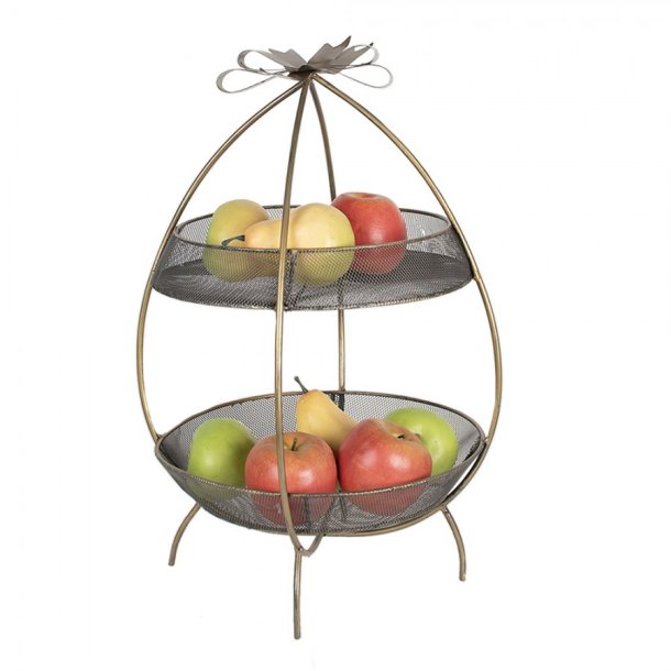 Clayre &amp; Eef, Etagere i 2 etager m sl�jfe p� top