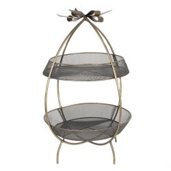 Clayre &amp; Eef, Etagere i 2 etager m sl�jfe p� top