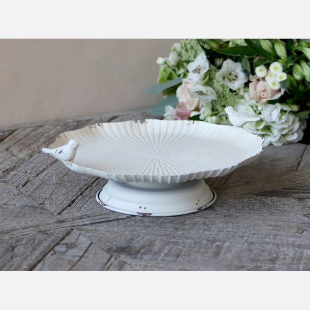 Chic Antique, fuglebad p� fod, creme