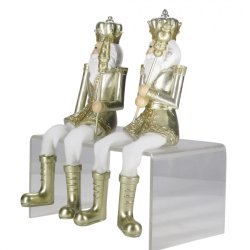 Clayre&Eff, s�t N�ddekn�kkere siddende, guld