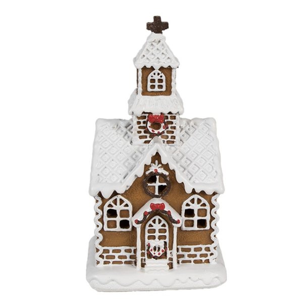 Gingerbread kirke, lille med LED lys