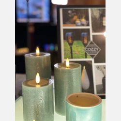 LED BLOKLYS - 3 STK. BLOKLYS, GRN   Inkl. fjernbetjening