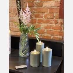 LED BLOKLYS - 3 STK. BLOKLYS, GRN   Inkl. fjernbetjening