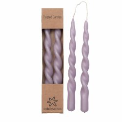 Twisted, Stearinlys , 2 stk. i ske, rosa, stor