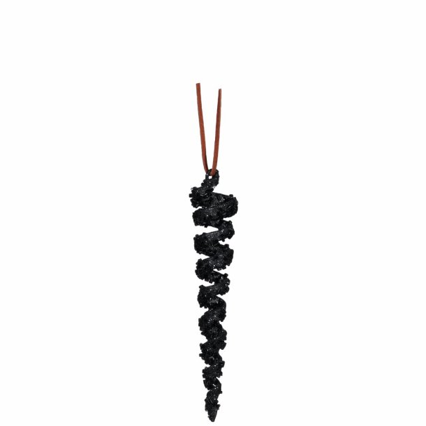 Istap hngepynt twisted glas, sort