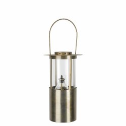 Olielampe i brun metal