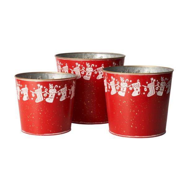 Lauring, Outlet Cady potter i r�d, D17-21 H15-19 S�t/3