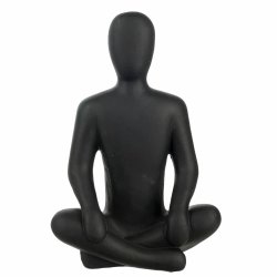 Figur siddende mand, sort