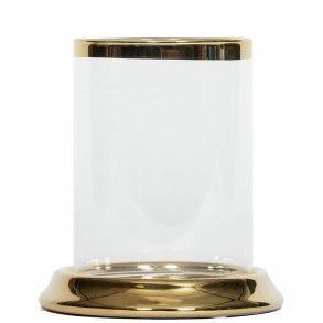 Rita lyslygte i glas og keramik, guld