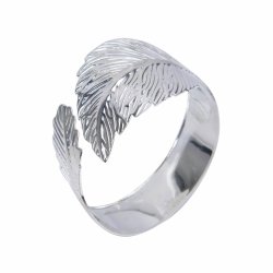 Servietring, blad, slv, 4 stk. i ske