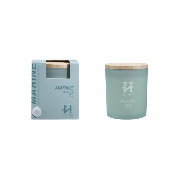 Holmen, Serene - Duftlys 190g, Sea Salt &amp; Sage