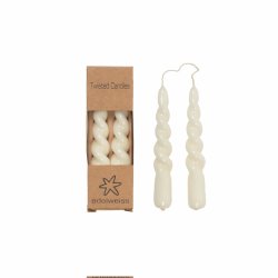 Twisted, Stearinlys m/lak, 2 stk. i ske, Vanilla Ice