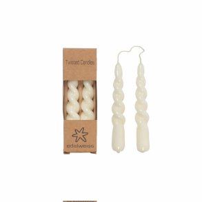 Twisted, Stearinlys m/lak, 2 stk. i ske, Vanilla Ice