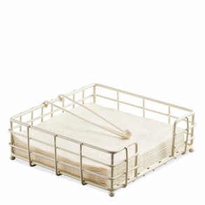 Servietholder metal, creme