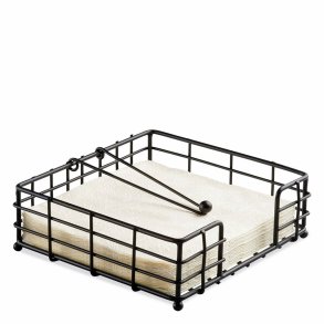 Servietholder metal, sort