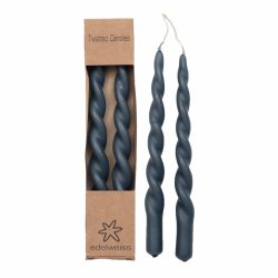 Twisted, Stearinlys , 2 stk. i ske, mrkegr