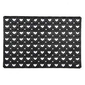 Drmtte, sort gummi m. hjerter