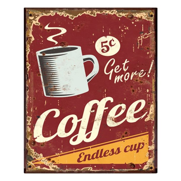 Clayre &amp; Eff, metalskilt, coffee