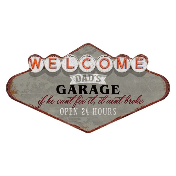 Clayre&Eff, metalskilt, dads garage